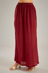 Maroon Crepe Sequins & Crystal Hand Embroidered Kaftan Set