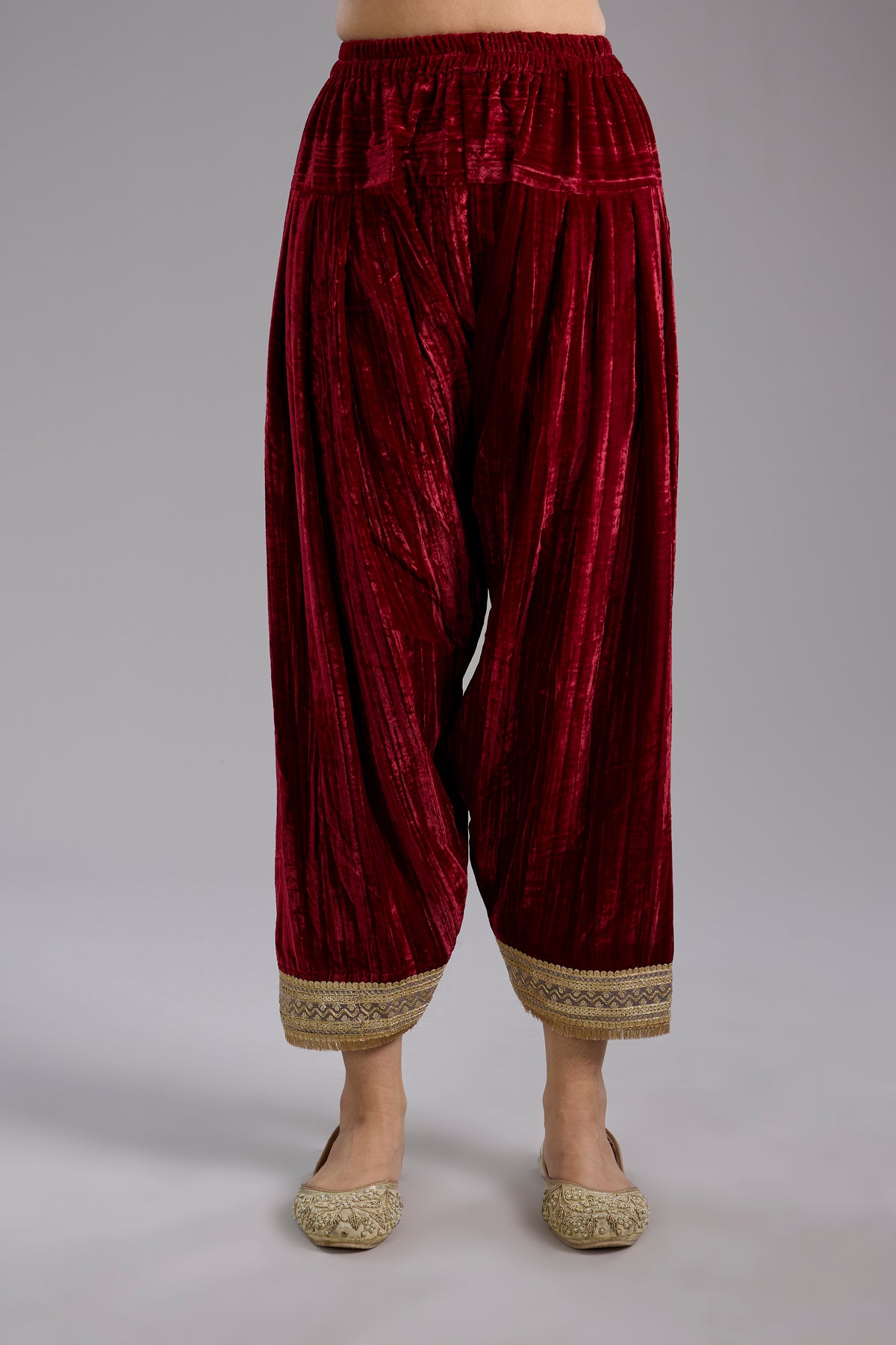 Black Velvet Aari & Hand Embroidered Kurta Set