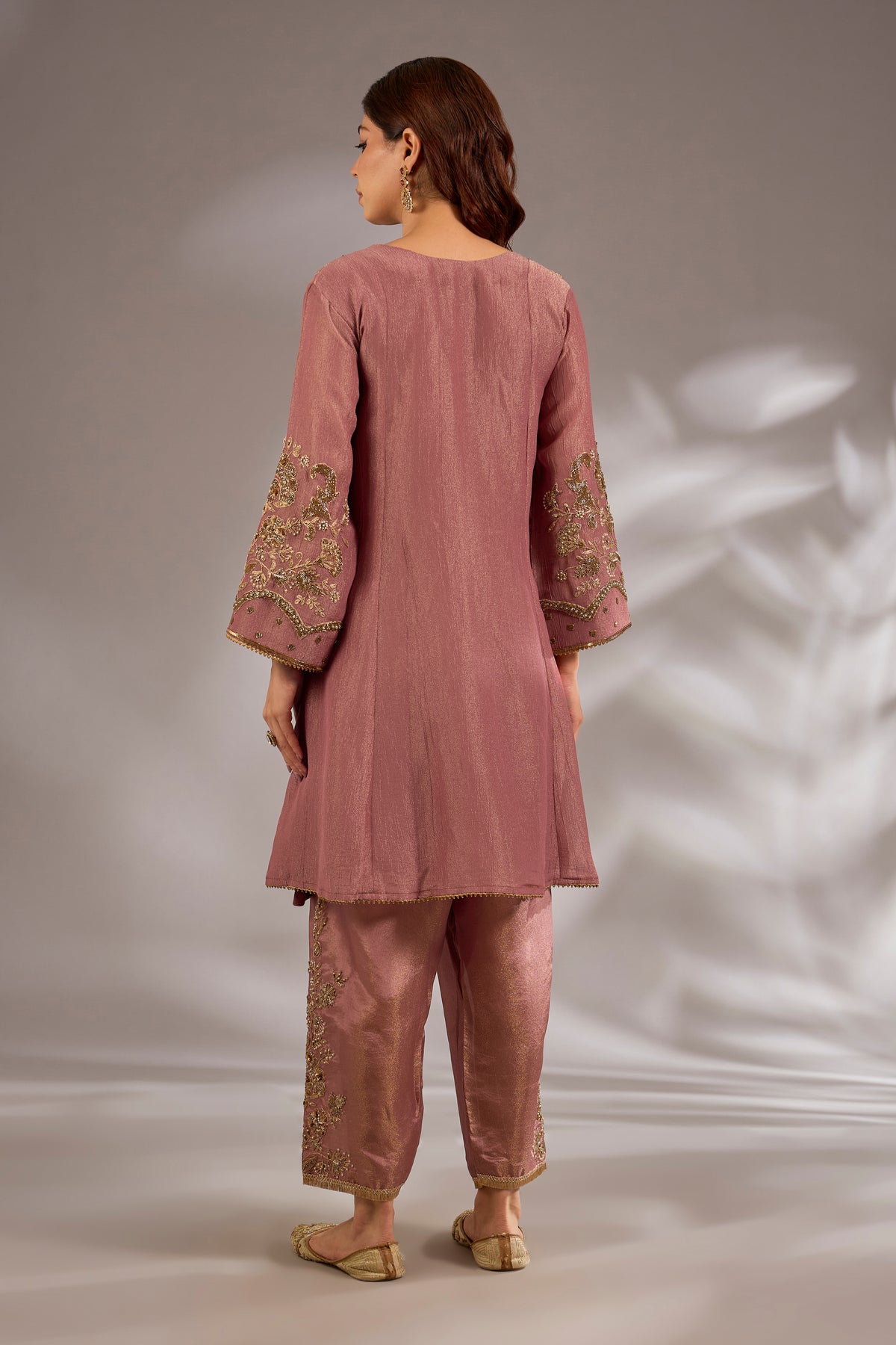 Crush Tissue Dori Hand Embroidered Anarkali Set