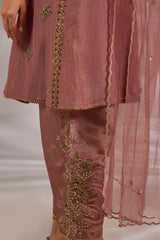 Crush Tissue Dori Hand Embroidered Anarkali Set