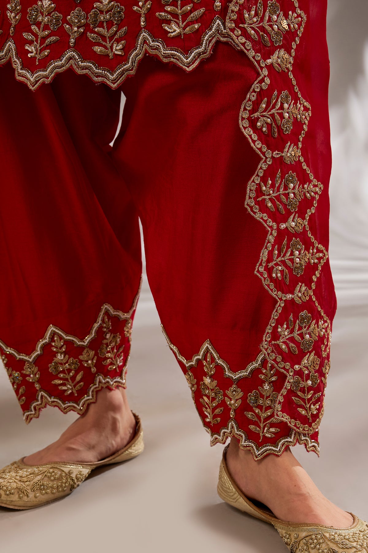 Silk Dori Hand & Machine Embroidered Anarkali Set