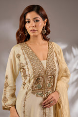 Princess Flared Tissue Hand Embroidered Kurta Set
