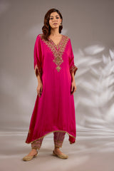 A-Line Satin Organza Dori Hand Embroidered Kurta Set