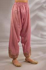 A-Line Satin Organza Dori Hand Embroidered Kurta Set