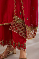 Silk Hand Embroidered Straight Kurta Set