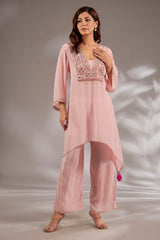 Crepe Thread, Cutdana & Mirror Embroidered Kurta Set
