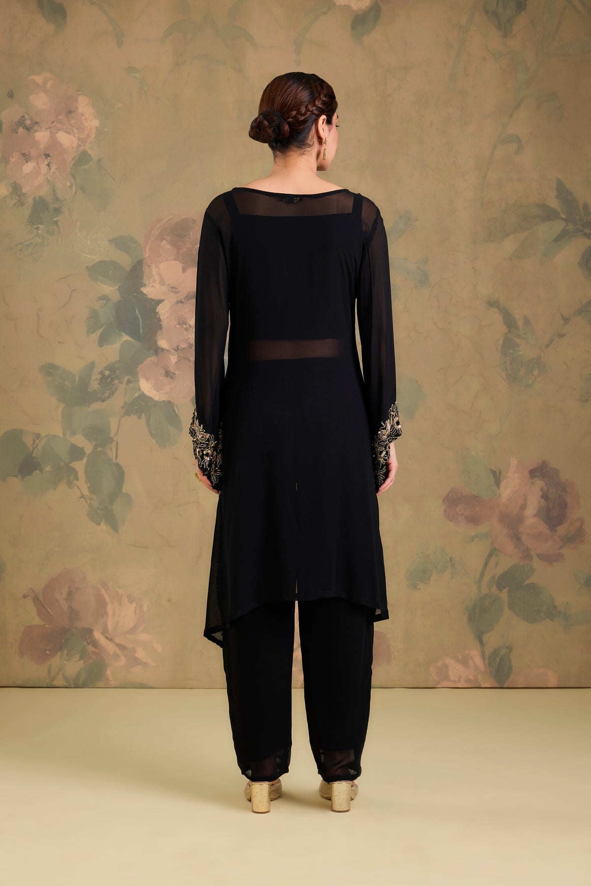 Georgette Handworked Indo-Western Co-Ord Set