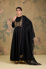 Silk Anarkali Set with Handworked Short Jacket
