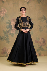 Silk Anarkali Set with Handworked Short Jacket