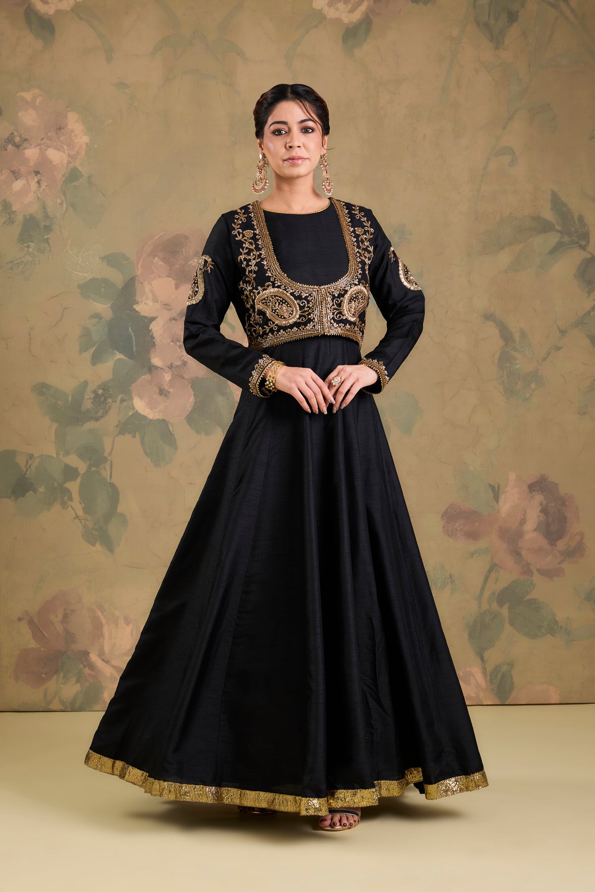 Silk Anarkali Set with Handworked Short Jacket