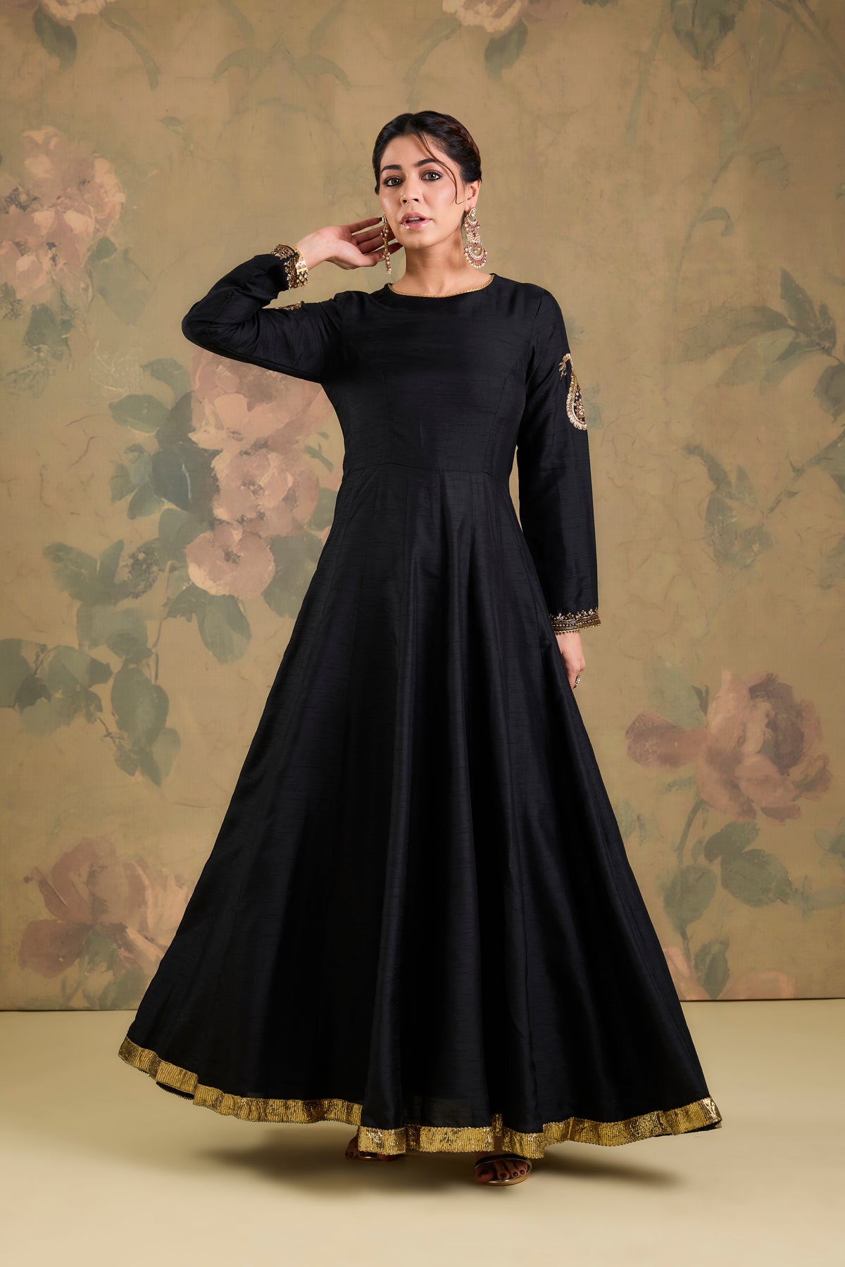 Silk Anarkali Set with Handworked Short Jacket