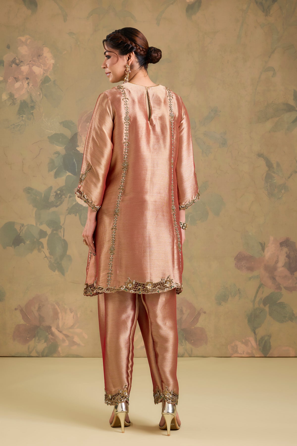 Tissue Handworked Kurta Set with Salwar