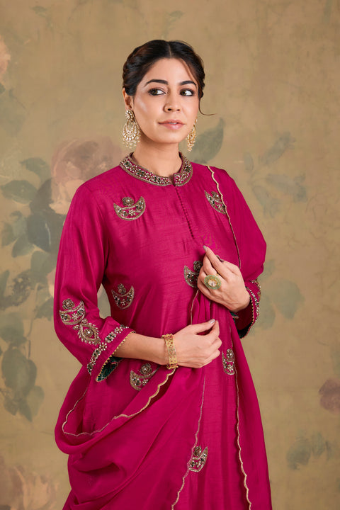 Silk Handworked Kurta Set