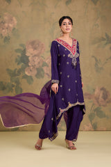 Silk Handworked Flared Kurta Set