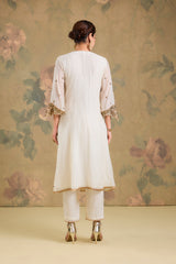 Mul Chanderi Handworked Anarkali Set