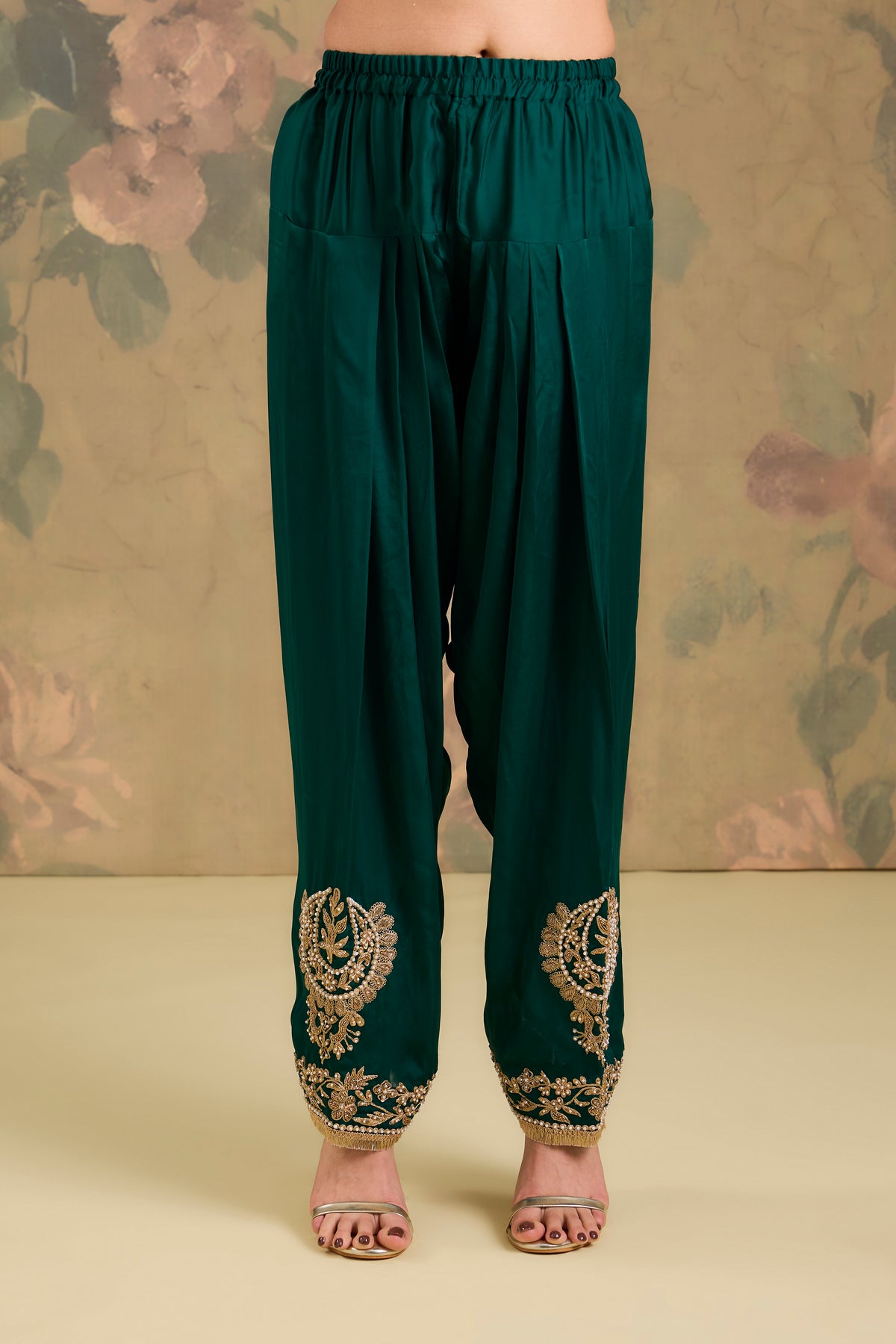 Satin Organza Machine & Hand Embroidered Kurta Set