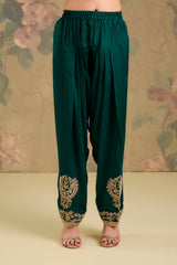 Satin Organza Machine & Hand Embroidered Kurta Set