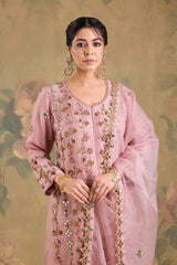 Silk Kurta with Banarasi Gharara & Handwork