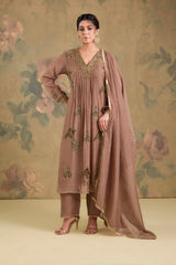 Mul Chanderi Handworked Kurta Set