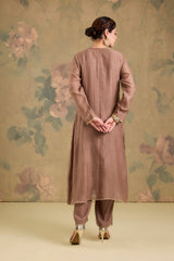 Mul Chanderi Handworked Kurta Set