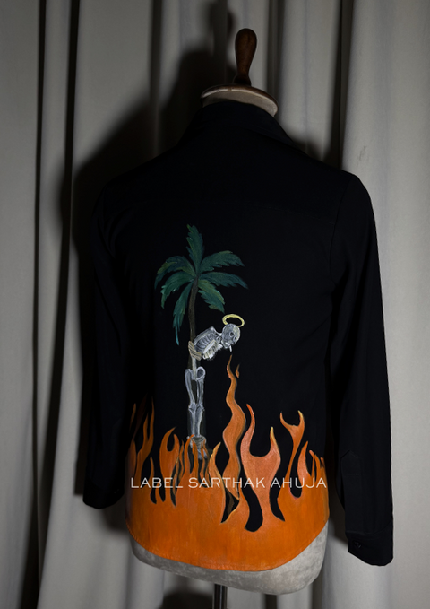HAND PAINTED FIRE SHIRT