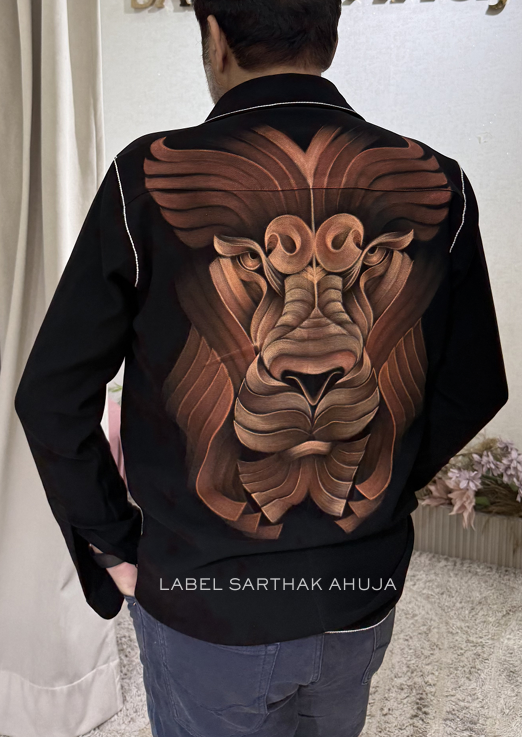 HAND PAINTED RUSSIAN LION SHIRT