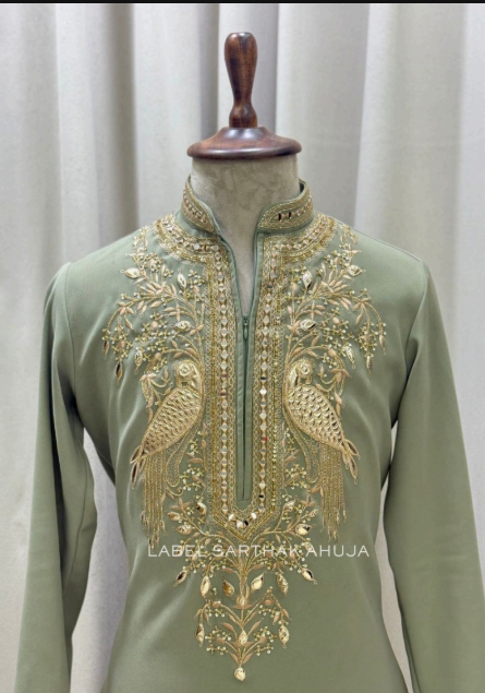 MIRROR AND LEATHER WORK KURTA