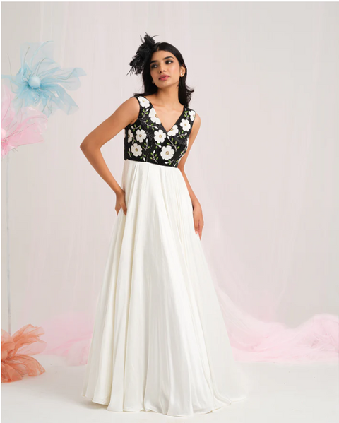 Chic Floral Elegance Gown