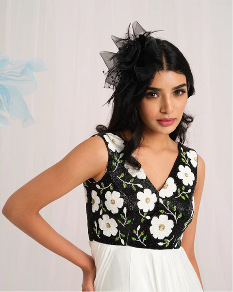 Chic Floral Elegance Gown