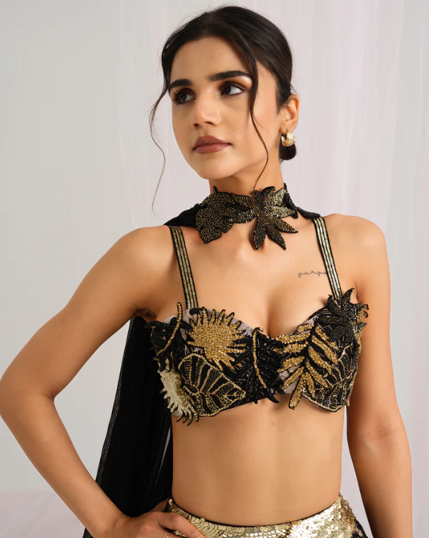 Tropical Leaf Lehenga Set