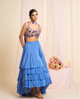 Floral Ruffle Skirt Set