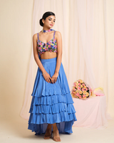 Floral Ruffle Skirt Set
