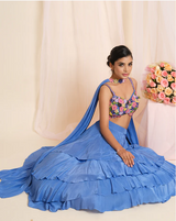 Floral Ruffle Skirt Set
