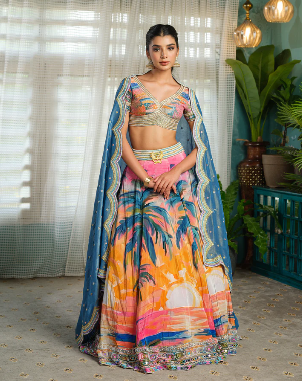 The Sky Is Pink Lehenga Set