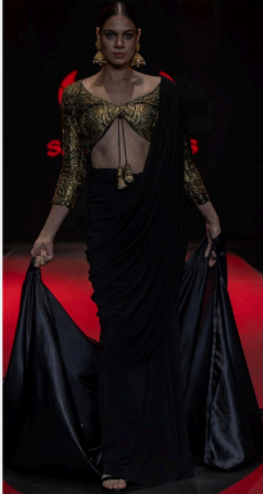 Regal Black Couture Saree