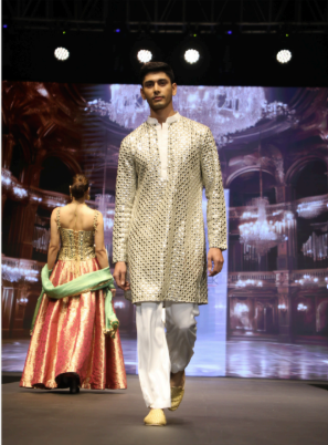 Royal Ivory Mirror Embroidery Kurta Set