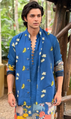 Royal Blue Printed Kurta Set