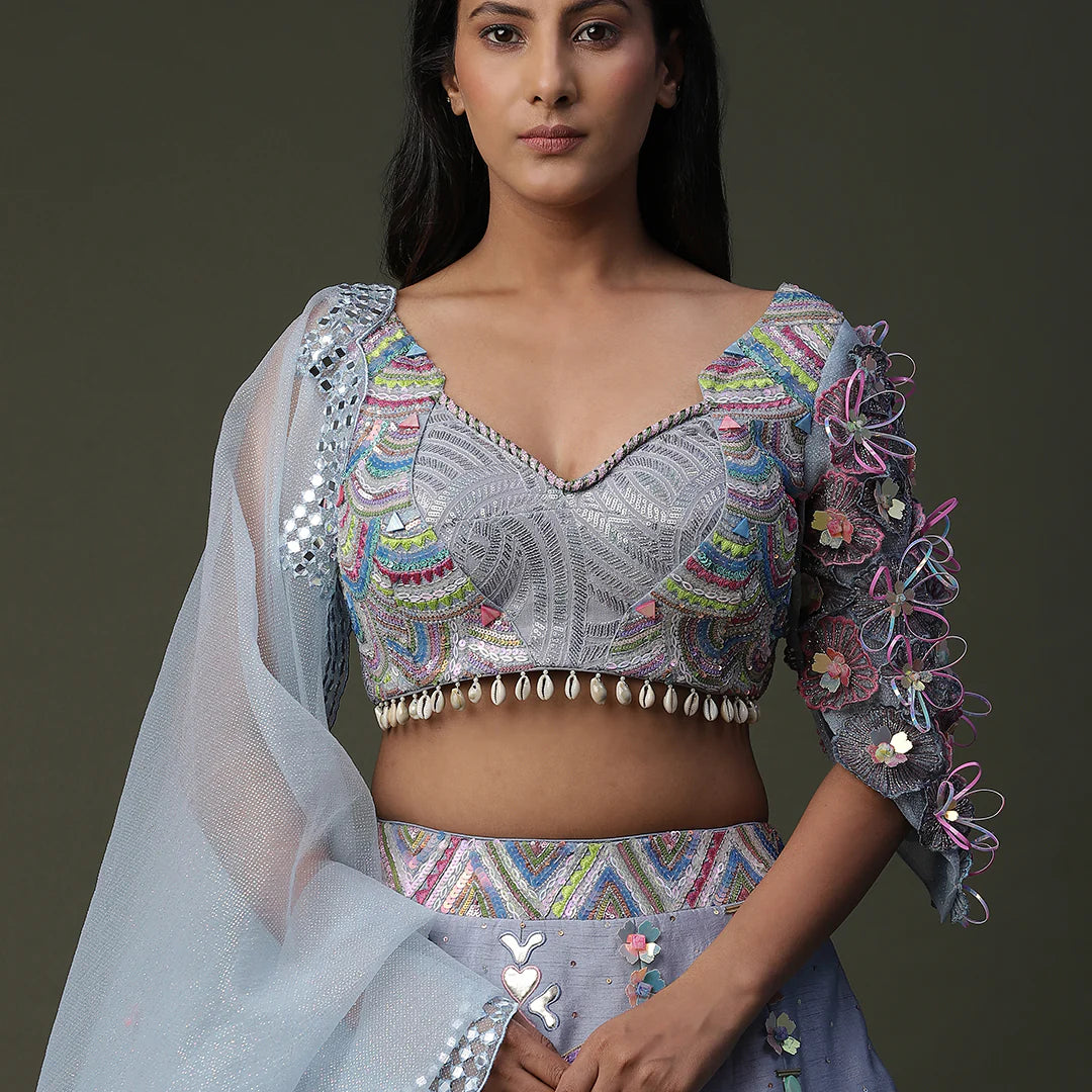 Riva Diva In Sun Flower Handpainted Lehenga