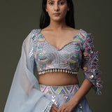 Riva Diva In Sun Flower Handpainted Lehenga