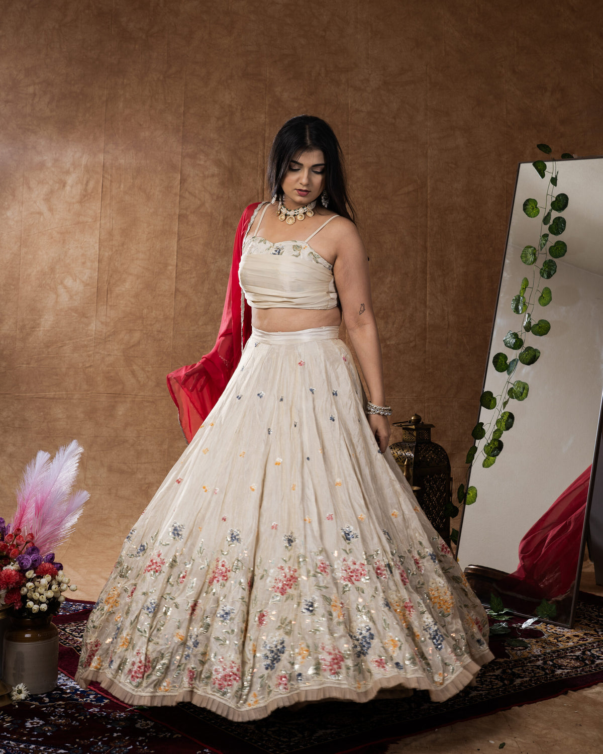 Multicolor Floral Lehenga Set
