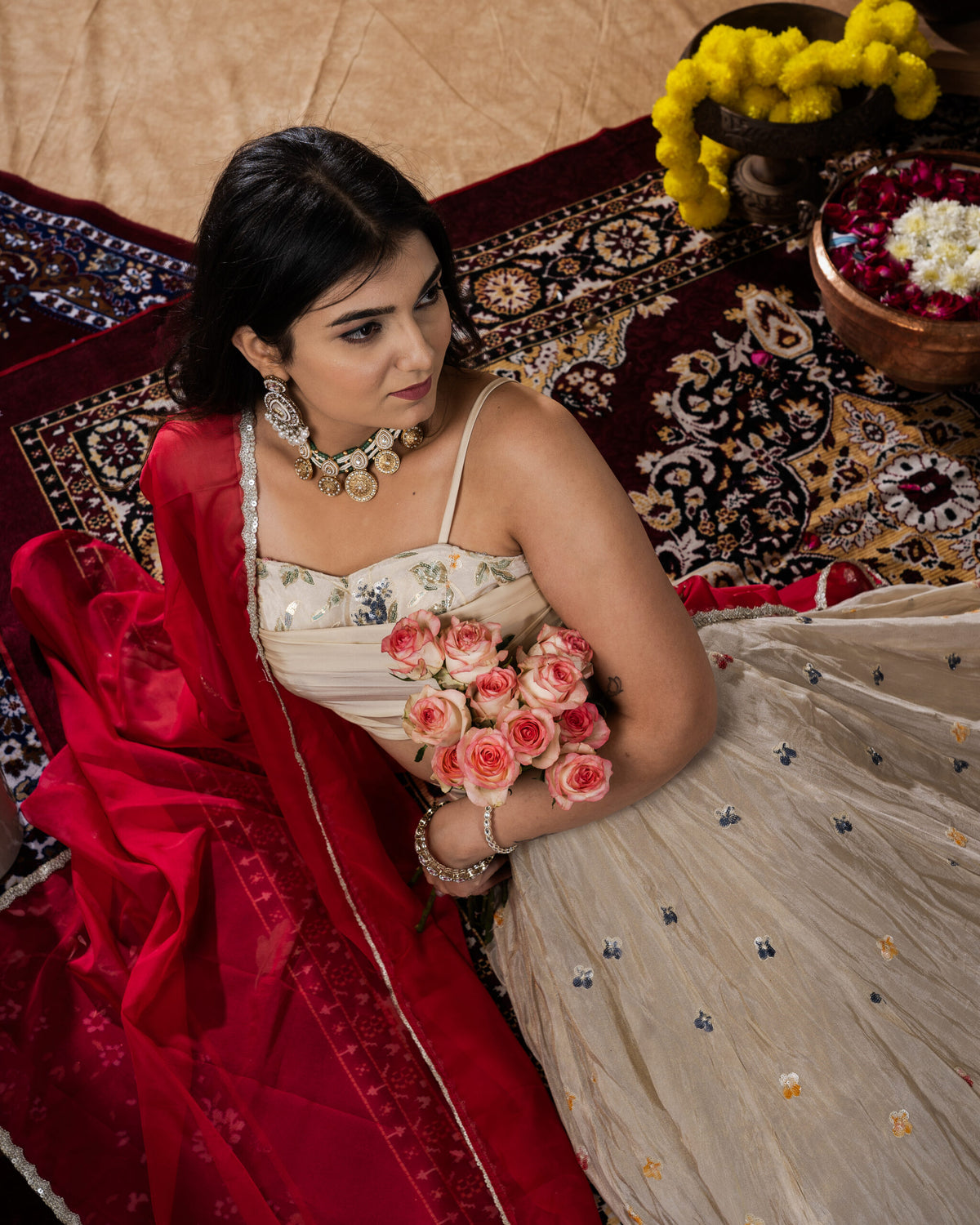Multicolor Floral Lehenga Set