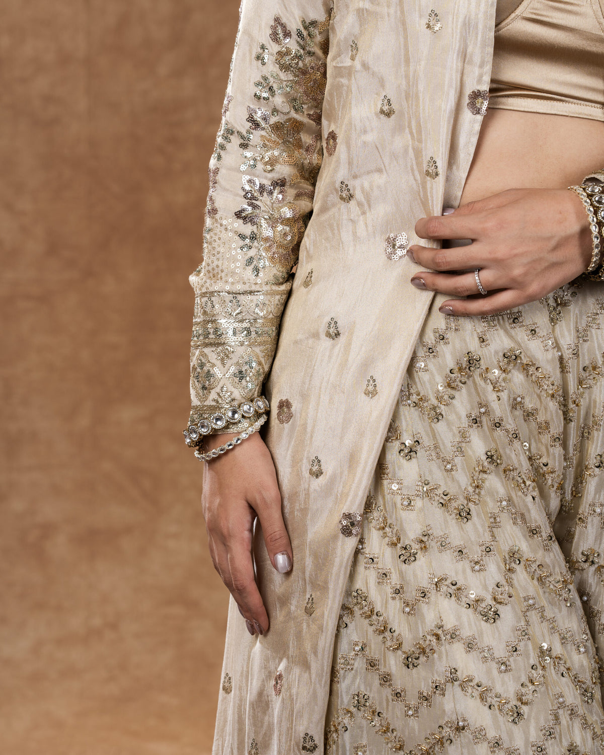 Beige Sharara + Shrug