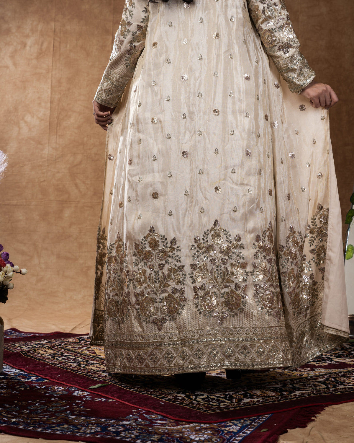 Beige Sharara + Shrug