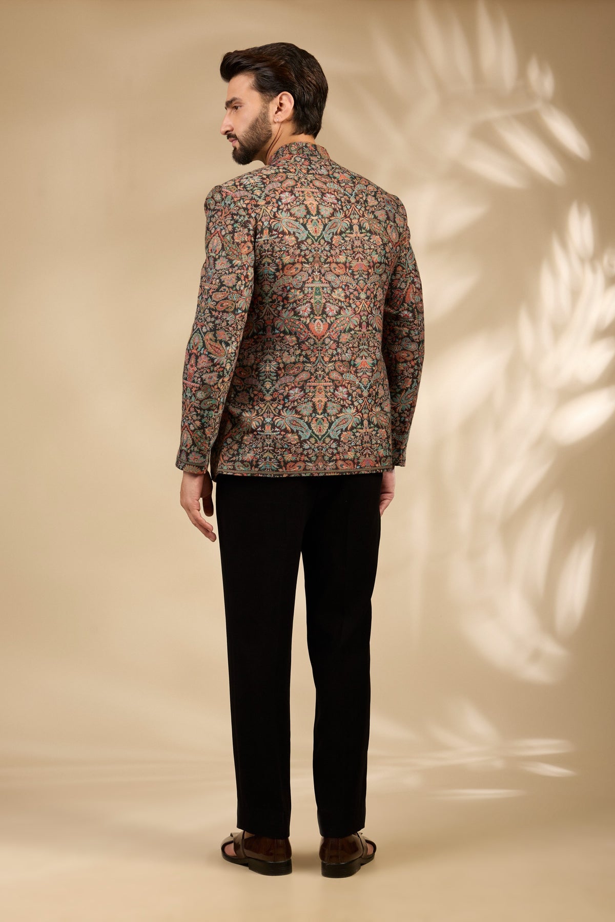 Jamawar Woven Bandhgala Jacket Set