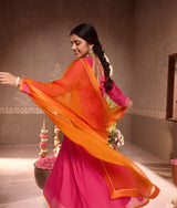 Pink Anarkali 3-Piece Set