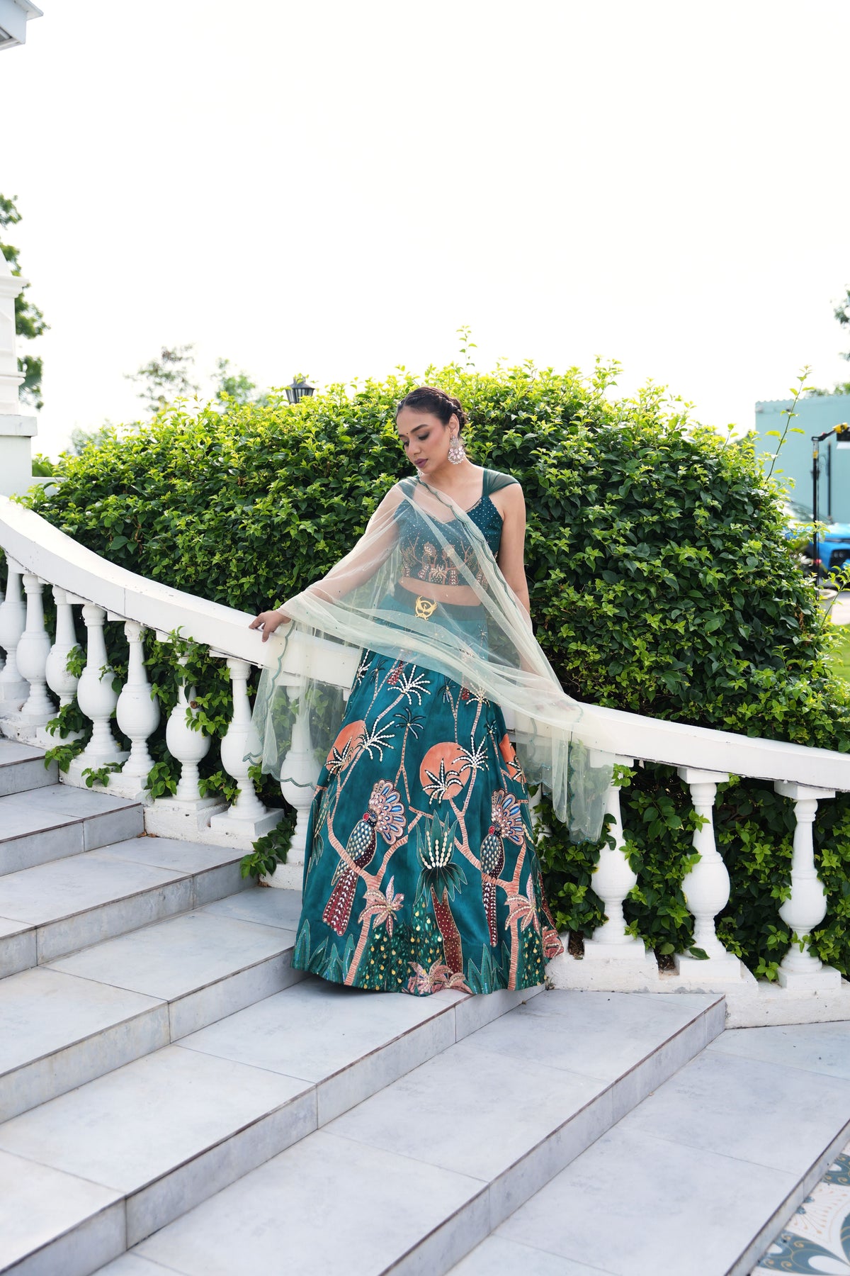 Merald Oasis Hand-Embroidered Lehenga Set