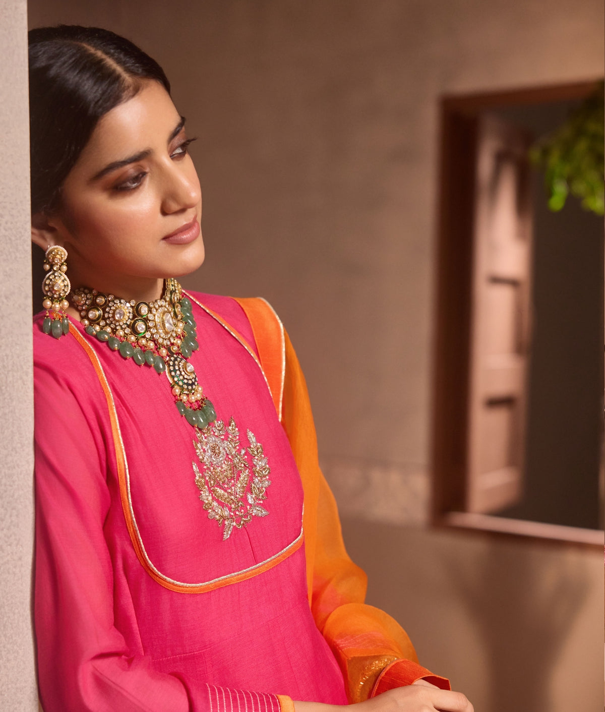 Pink Anarkali 3-Piece Set