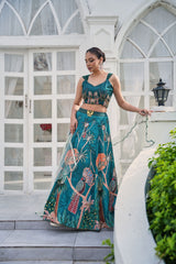Merald Oasis Hand-Embroidered Lehenga Set