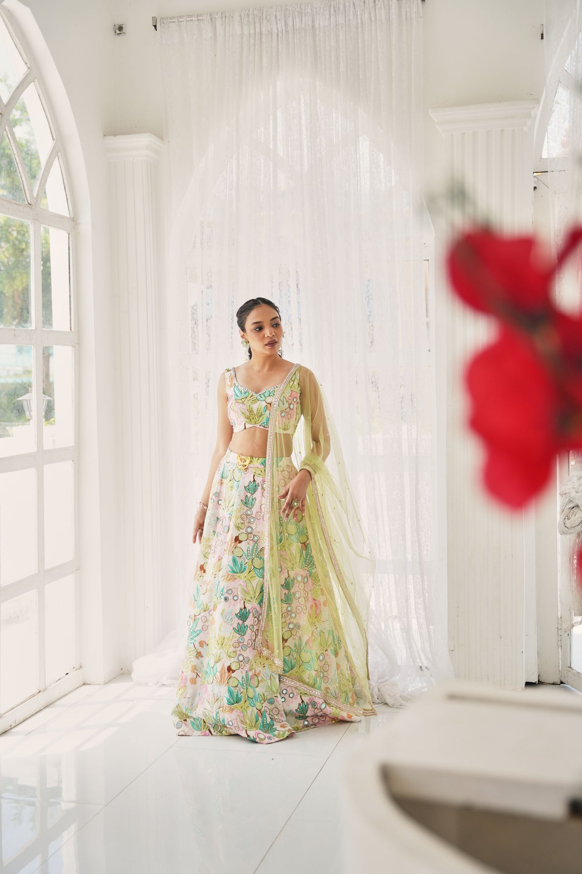 Pastel Bloom Printed Lehenga Set