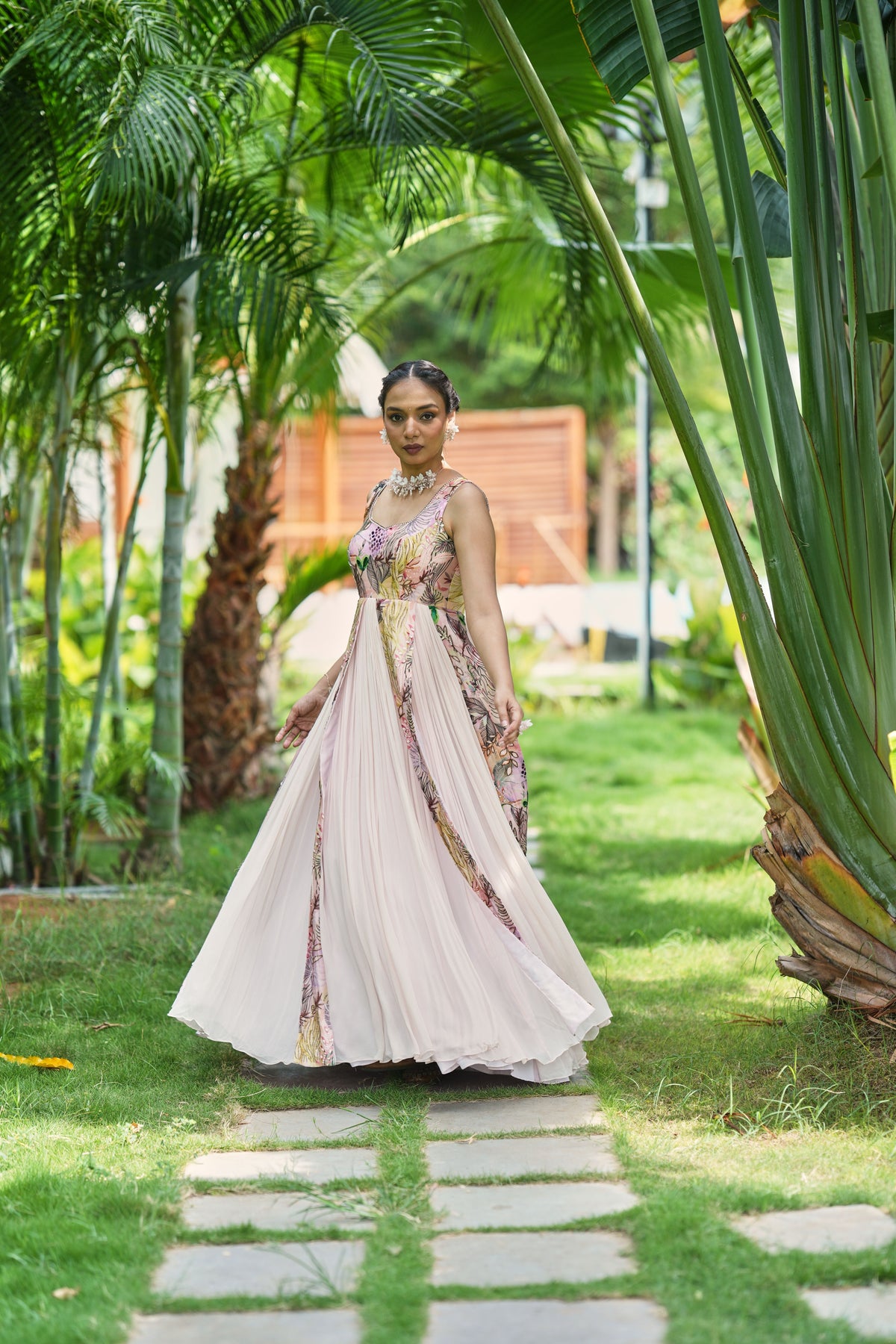 Blush Botanica Printed Gown